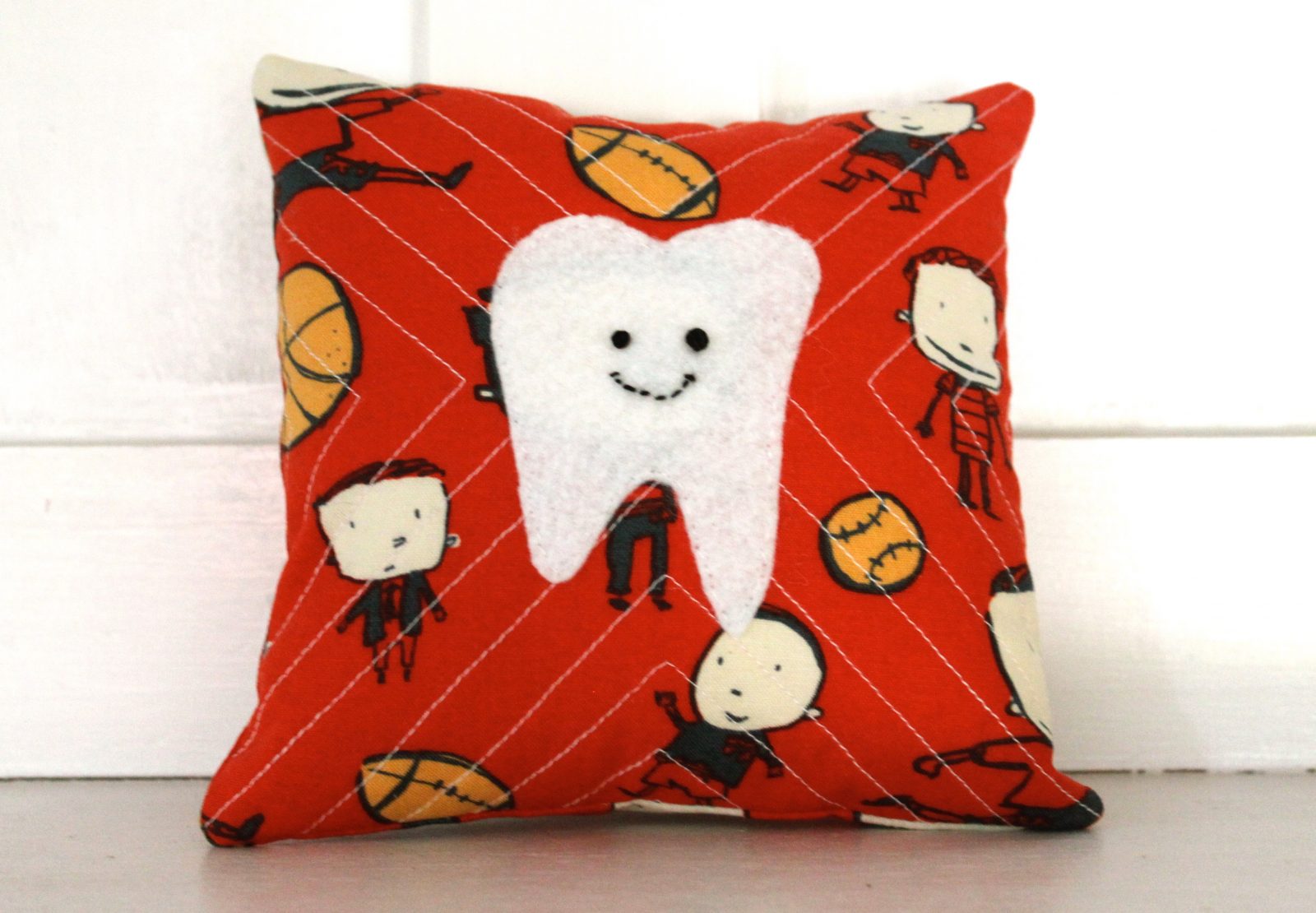 Tooth Pillow by Kim Soper/Leland Ave Studios